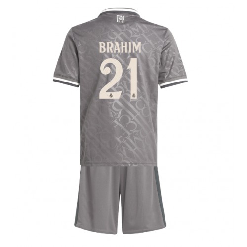 Fotbalové Dres Real Madrid Brahim Diaz #21 Dětské Alternativní 2024-25 Krátký Rukáv (+ trenýrky)